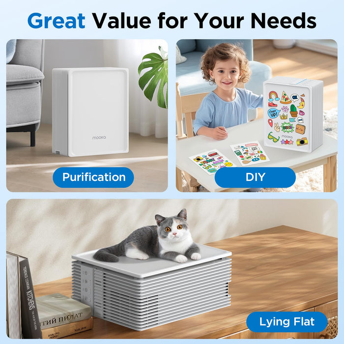 MOOKA KJ102 HEPA Air Purifier for Home Large Room Up to 1300 Ft²