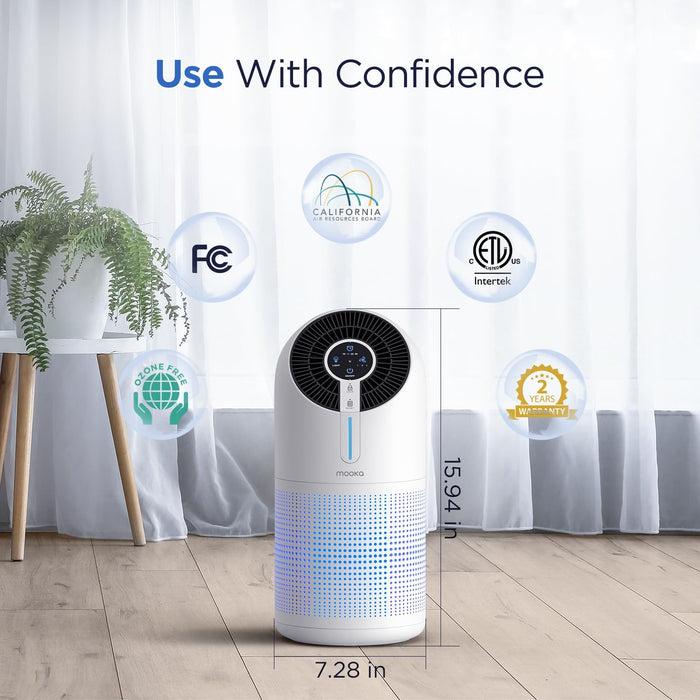 MOOKA M02 Air Purifiers for Home Large Room 1095ft²