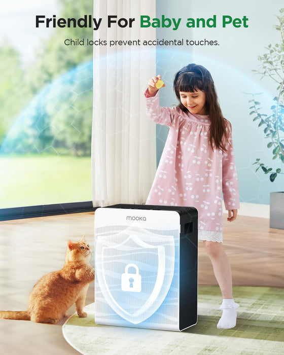 MOOKA C300 Double-Sided Air Purifier for Home Large Room 2800 Ft²