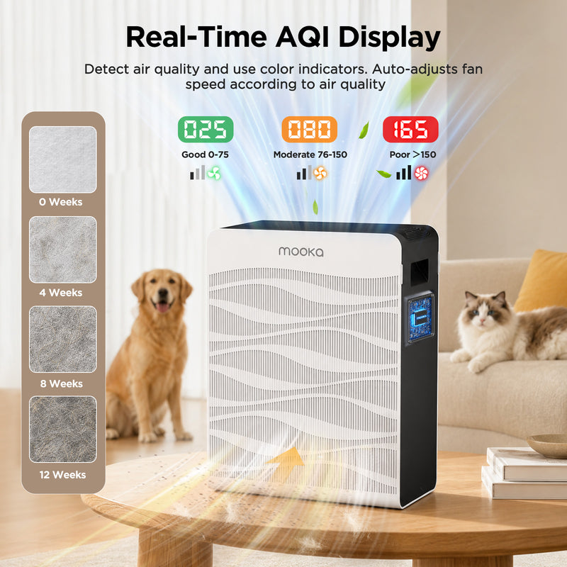 MOOKA C300 Double-Sided Air Purifier | 2,800 Sq Ft