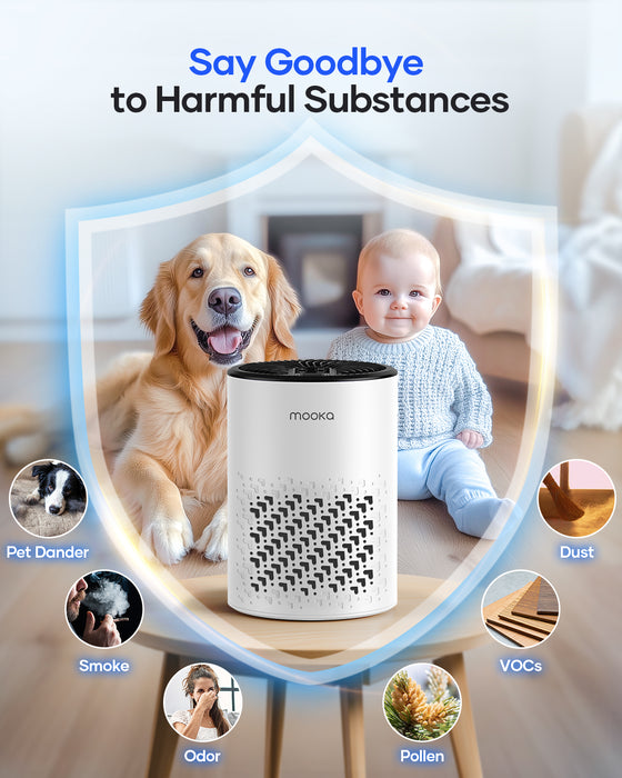 MOOKA KJ067L Air Purifiers for Bedroom Home Up to 500 ft²