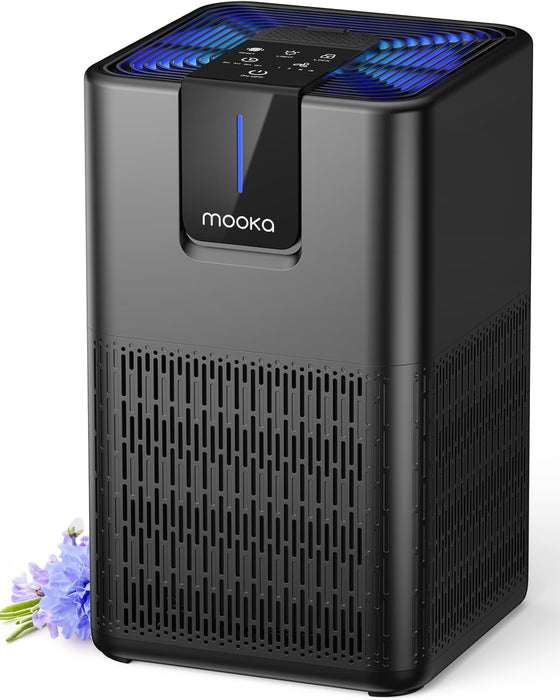 Air Purifiers for Home Large Room Up to 1250 Ft²,MOOKA H13 HEPA Air Purifier for Pets Dust Odor Smoke,Aromatherapy Function,Air Cleaner with 15dB Quiet Sleep Mode for Bedroom Office Living Room