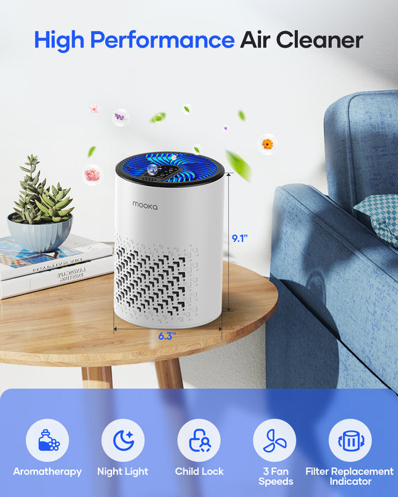MOOKA KJ067L Air Purifiers for Bedroom Home Up to 500 ft²
