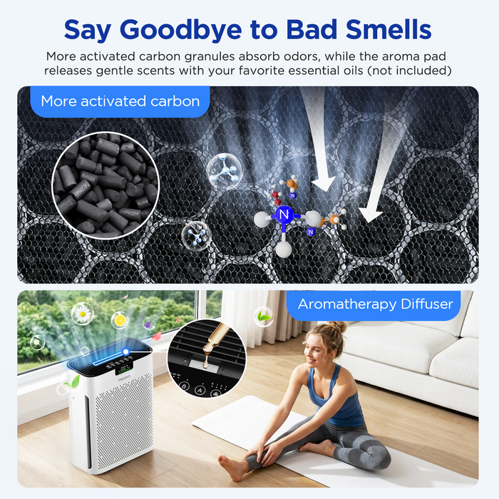 MOOKA KJ190H Air Purifiers for Home Large Room 2200 Ft²