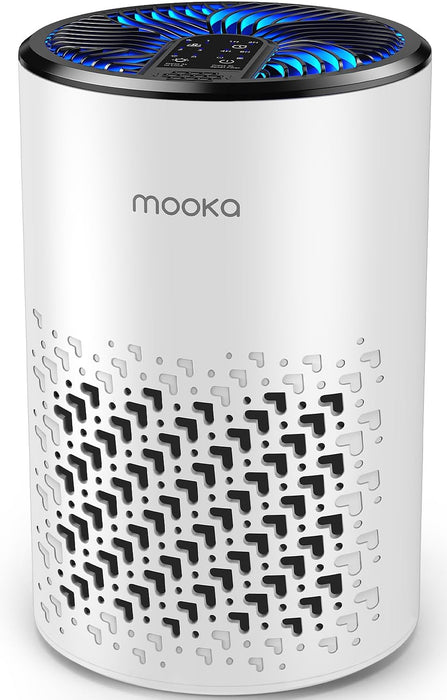 Air Purifiers for Bedroom Home, MOOKA HEPA Air Purifier for Home Pets with Fragrance Sponge for Smoke Dust Pollen Dander Odor, Small Air Cleaner with Sleep Mode Night Light Timer, KJ067L