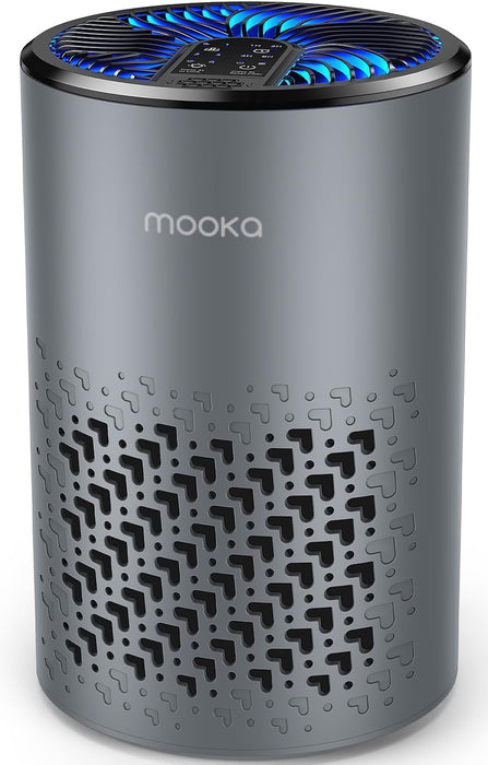 Air Purifiers for Bedroom Home, MOOKA HEPA Air Purifier for Home Pets with Fragrance Sponge for Smoke Dust Pollen Dander Odor, Small Air Cleaner with Sleep Mode Night Light Timer, KJ067L