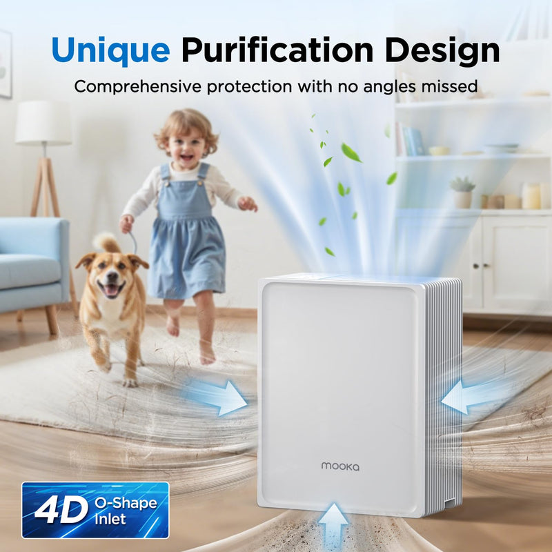 MOOKA KJ102 HEPA Air Purifier for Home Large Room Up to 1300 Ft²