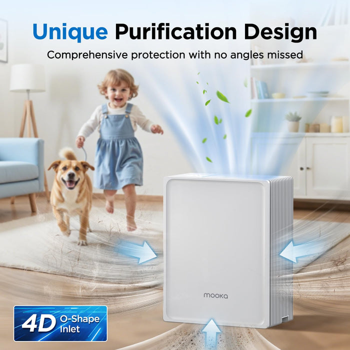 MOOKA KJ102 HEPA Air Purifier for Home Large Room Up to 1300 Ft²
