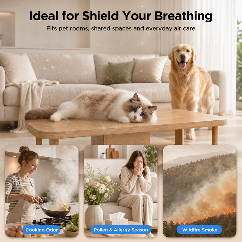 MOOKA C300 Double-Sided Air Purifier | 2,800 Sq Ft