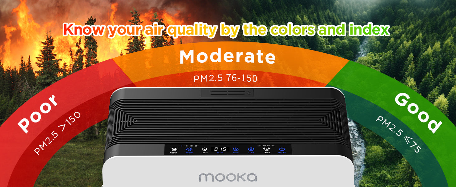 MOOKA C300 Double-Sided Air Purifier | 2,800 Sq Ft