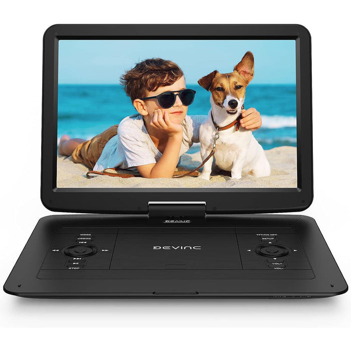 17.9" Portable DVD Player-With 15.6" HD Swivel Screen, Support Multiple DVD CD Formats/USB/SD Card/Sync TV, 6 Hours Rechargeable Battery, Car Charger