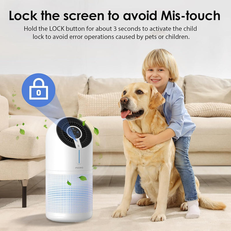MOOKA M02 Air Purifiers for Home Large Room 1095ft² - MOOKA