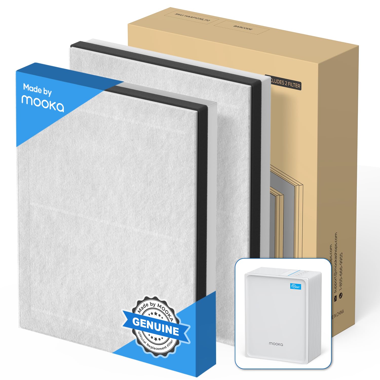 2 Pack Filters for MOOKA KJ102 Air Purifier - MOOKA