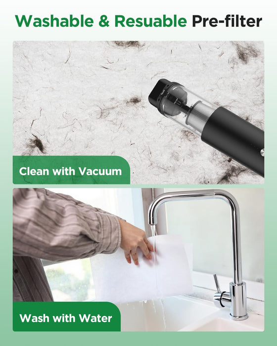 MOOKA air purifier filter cleaning prefilter vacuum