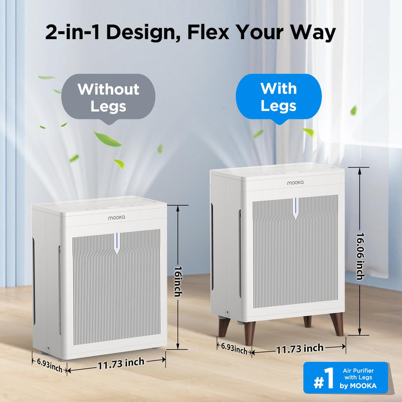 MOOKA HKB320F Double-Sided Air Purifier for Home Extra Large Room Up to 3000 Ft²