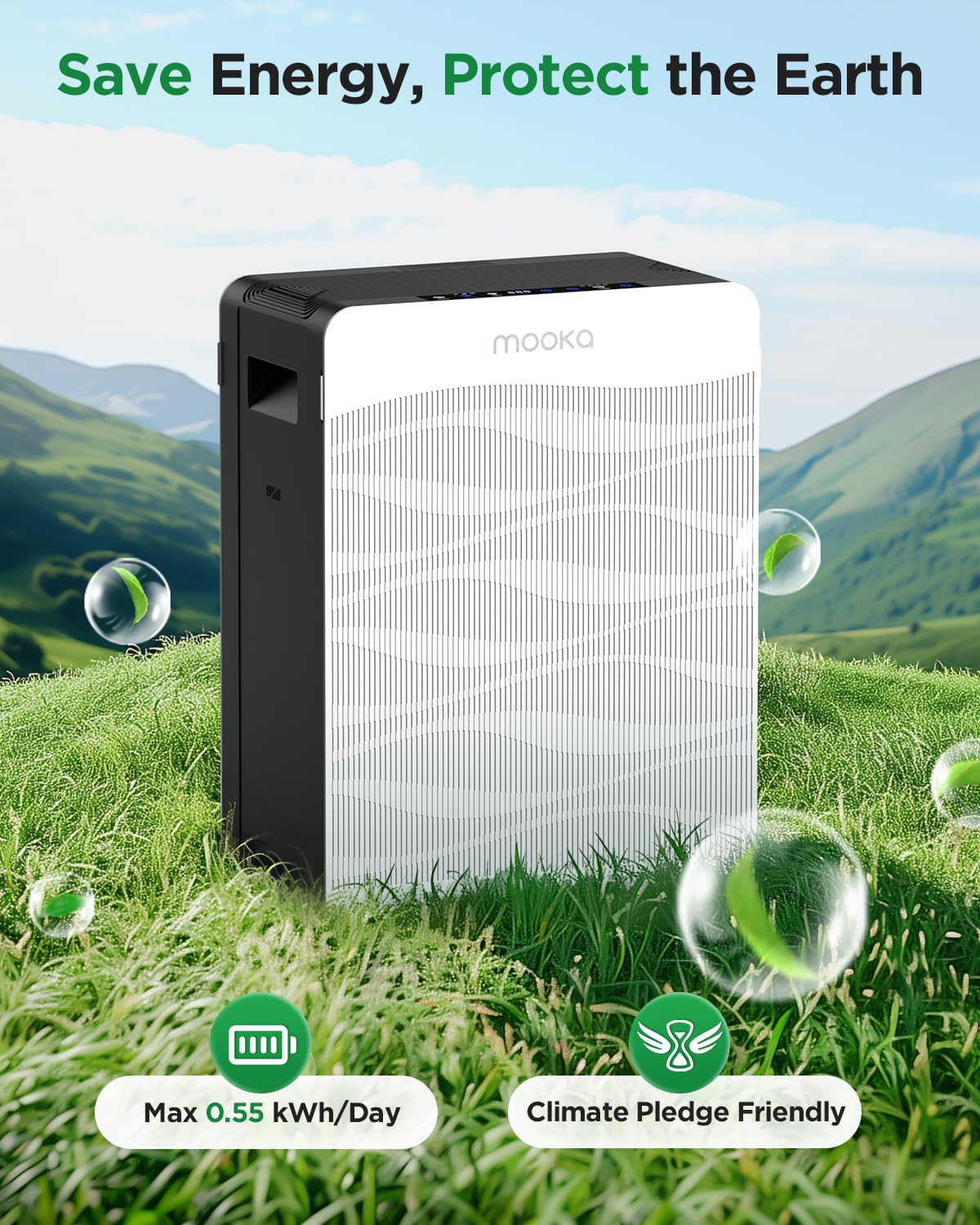 MOOKA C300 Double-Sided Air Purifier | 2,800 Sq Ft