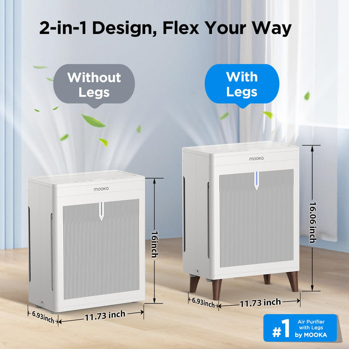 MOOKA HKB320F Double-Sided Air Purifier for Home Extra Large Room Up to 3000 Ft²