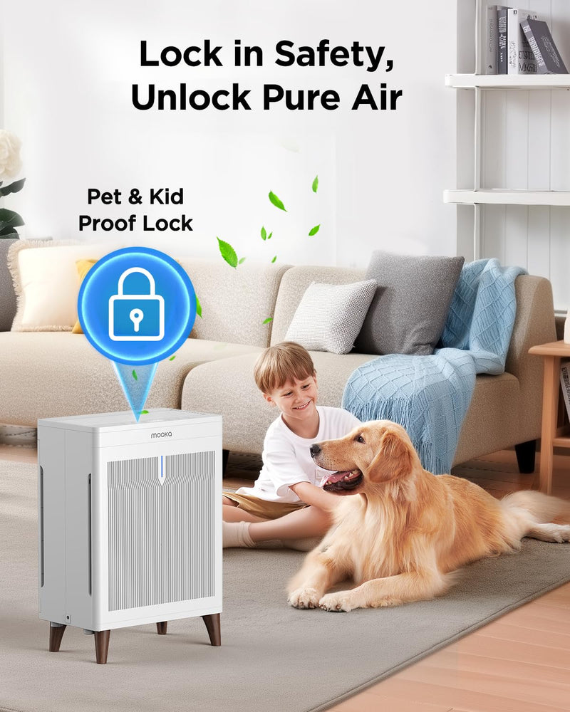 MOOKA HKB320F Double-Sided Air Purifier for Home Extra Large Room Up to 3000 Ft²