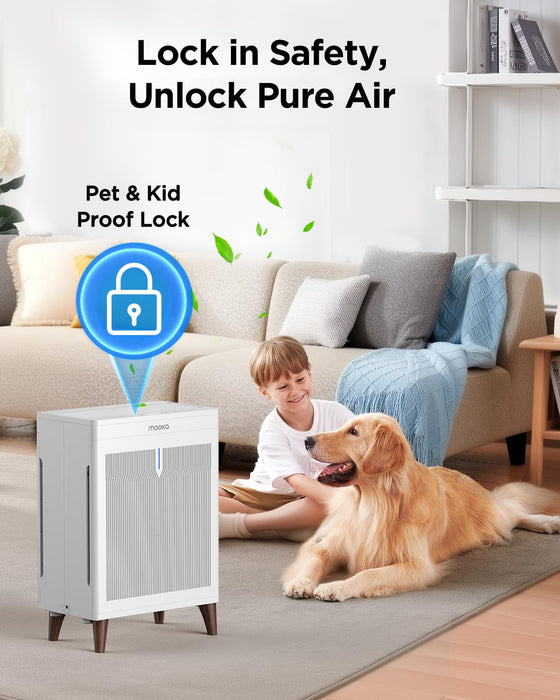 MOOKA HKB320F Double-Sided Air Purifier for Home Extra Large Room Up to 3000 Ft²