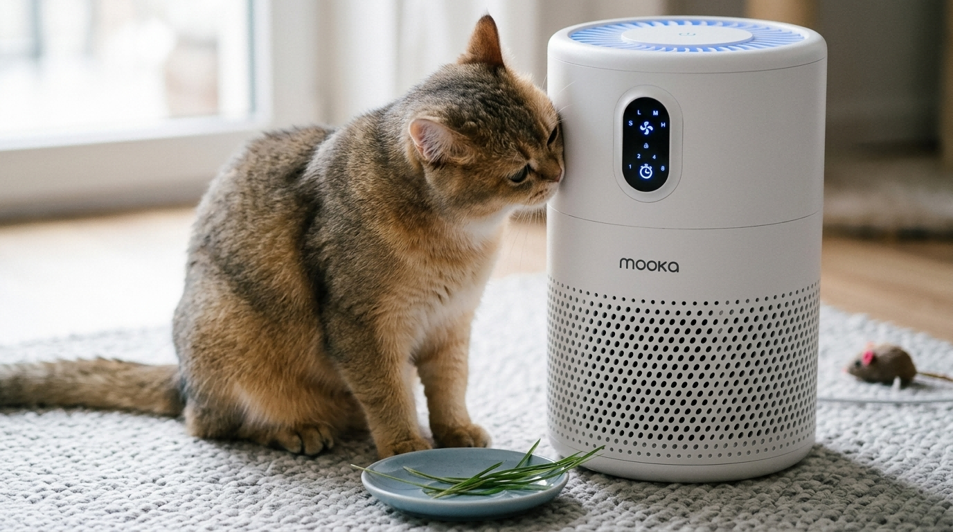 Air purifier to help reduce dust, pollen, and pet dander