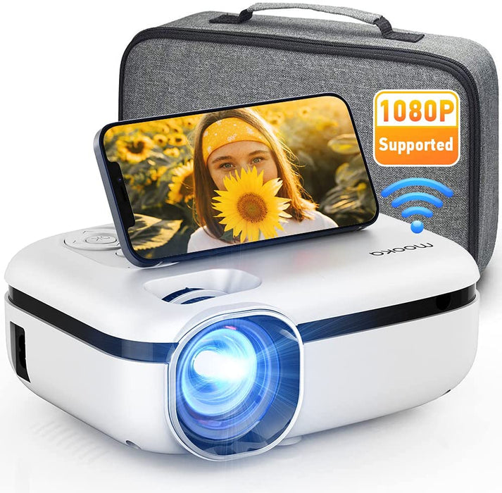 MOOKA RD 823 WiFi Projector, 7500L HD Outdoor Mini Projector, 1080P & 200" Screen Supported