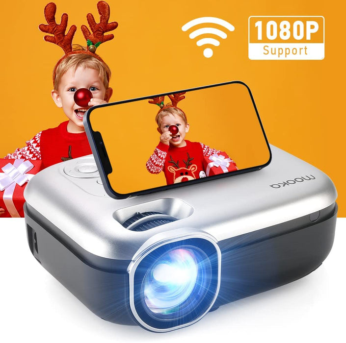 MOOKA RD 823 WiFi Projector, 1080P Full HD Supported 200" Video Projector