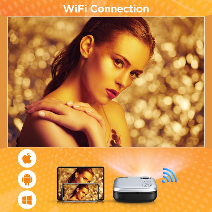 MOOKA RD 823 WiFi Projector, 1080P Full HD Supported 200