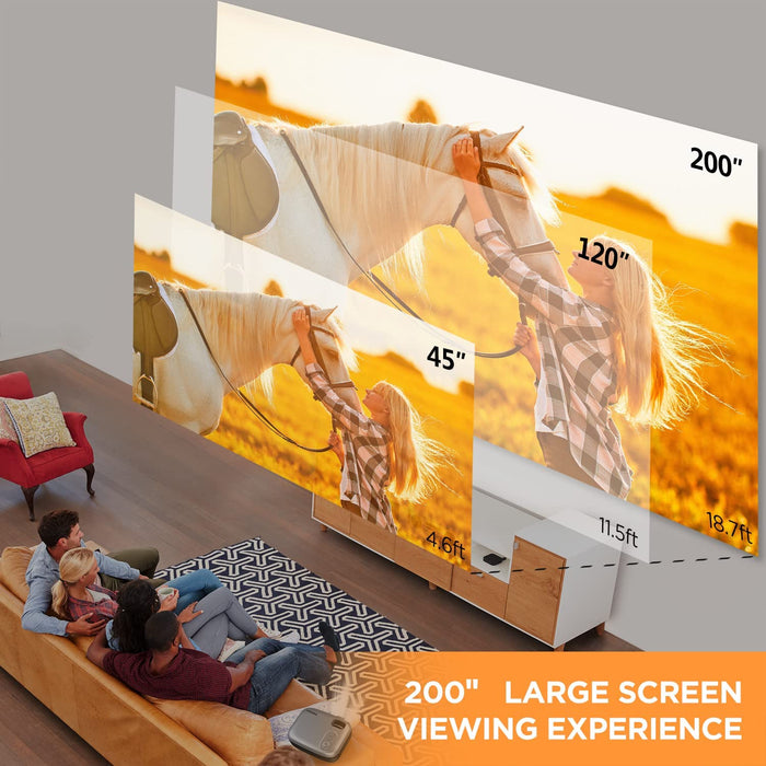 MOOKA RD 823 WiFi Projector, 1080P Full HD Supported 200" Video Projector